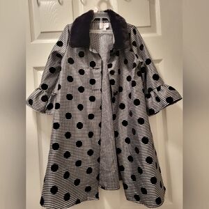 Laura Ashley girls 6x polkadot lightweight overcoat